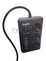 Удлинитель с сетевым фильтром 3х1.5м 10А 4USB + 2USBC 2500Вт ПВС 3х1 прямоуг. черн. КОСМОС FKsm1.5m-3gPF(B)USB Удлинитель с сетевым фильтром 3х1.5м 10А 4USB + 2USBC 2500Вт ПВС 3х1 прямоуг. черн. КОСМОС FKsm1.5m-3gPF(B)USB