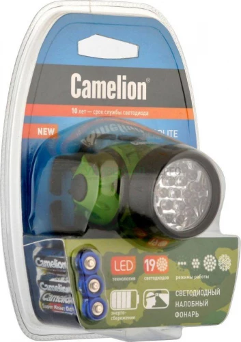 Фонарь налобный LED 5313-19F 4ML (19LED 4 режима; 3хR03 в комплекте; камуфляж) Camelion 7538 фото 2