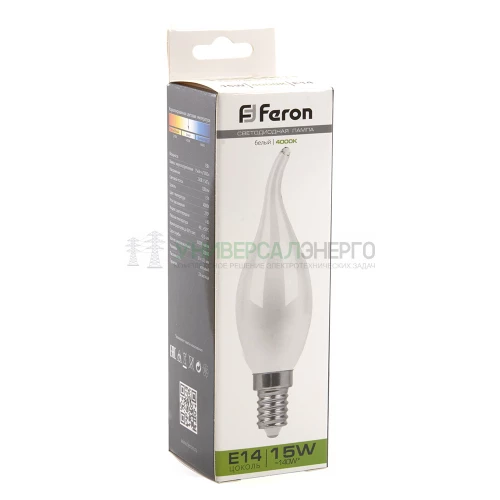 Лампа светодиодная Feron LB-718 Свеча на ветру E14 15W 4000K 38262 фото 3