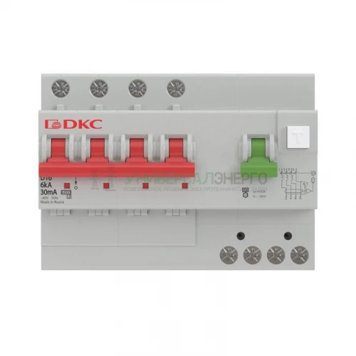 Выключатель автоматический дифференциального тока 4п (3P+N) C 16А 30мА 6кА тип A MDV63 YON MDV63-42C16-A фото 2