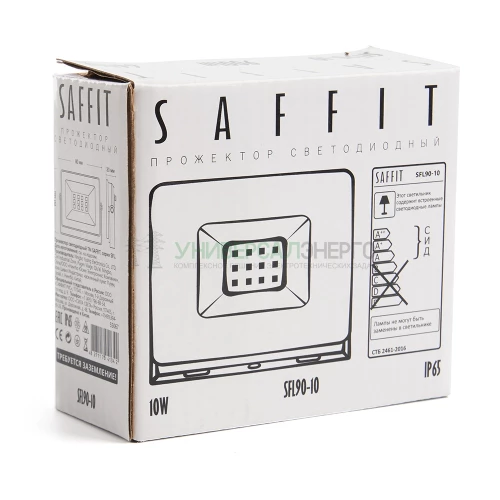 Светодиодный прожектор SAFFIT SFL90-10 IP65 10W 6400K черный 55067 фото 3