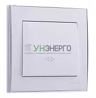 Выключатель промежуточный 1-кл. СП Rain 10А IP20 с хром. боковой вставкой бел. LEZARD 703-0225-107