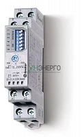 Таймер модульный мультифункциональный (AI DI SW SP BE DE EEb) функции SET RESET 12…240В AC/DC 1CO 16А 17.5мм регулировка времени 0.1с…10ч IP20 FINDER 810102300000