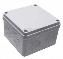 Коробка разветвительная STEKKER EBX30-03-54 110*110*74 мм, 8 вводов, IP65, крышка на винтах, светло-серая 39174