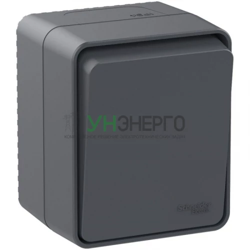 Переключатель проходной 1-кл. ОП AtlasDesign PROFI IP54 10AX антрацит SE ATN544061 фото 4