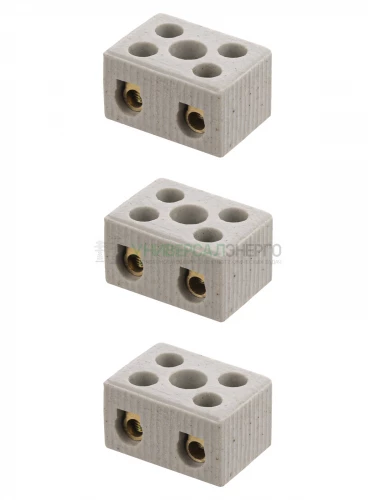 Керамический блок зажимов 15 Ампер 2 пары контактов с крепежным отверстием TDM фото 2