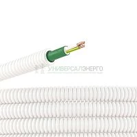 Труба гофрированная ПЛЛ гибкая d25мм безгалоген. (HF) с кабелем ППГнг(А)-FRHF 3х2.5 РЭК ГОСТ+ бел. (уп.50м) DKC 8S82550FRHF