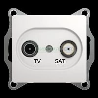 Розетка телевизионная проходная TV/SAT 1-м СП Glossa 4дБ механизм бел. SE GSL000198