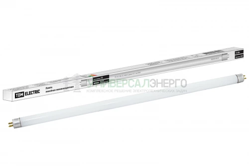 Лампа люминесцентная линейная двухцокольная ЛЛ-16/13 Вт, T5/G5, 4000 К, длина 531.14мм TDM