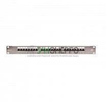 Патч-панель 19дюйм 1U 24 порта кат.6 (класс E) 250МГц RJ45/8P8C 110/KRONE T568A/B полный экран с органайзером метал. NIKOMAX NMC-RP24SE2-1U-MT
