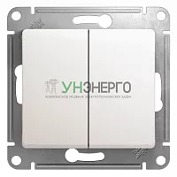 Переключатель проходной 2-кл. СП Glossa 10А IP20 (сх. 6/2) 10AX механизм перламутр SE GSL000665