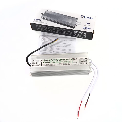 Трансформатор электронный для светодиодной ленты 150W 12V IP67 (драйвер), LB007 48060 фото 4