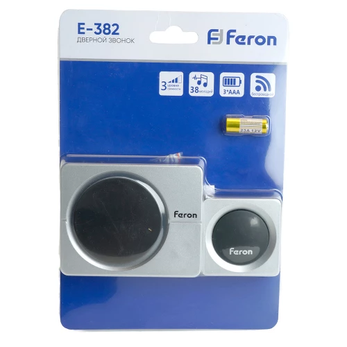Звонок дверной беспроводной Feron E-382 Электрический 38 мелодий серебро, черный с питанием от батареек и от сети через USB 48923 фото 10