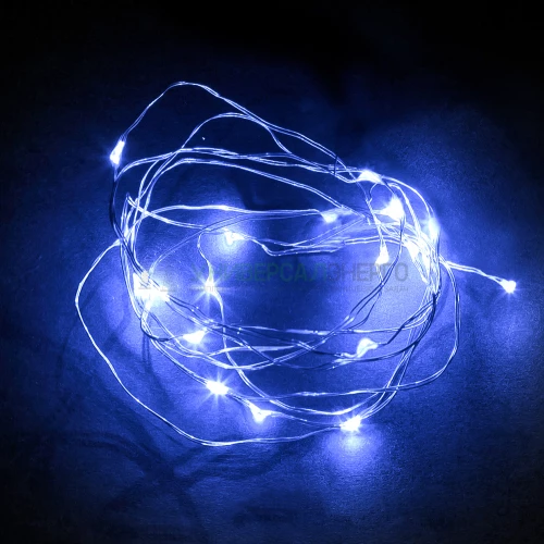 Светодиодная гирлянда Feron CL570 линейная синий, статичная, 2м + 0.5м, с питанием от батареек, прозрачный шнур 32367 фото 5