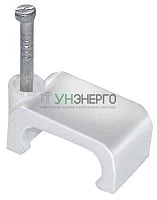 Скоба крепежная плоская с гвоздем d7мм пластик. (уп.100шт) IEK USK21-07-100 Скоба крепежная плоская с гвоздем d7мм пластик. (уп.100шт) IEK USK21-07-100
